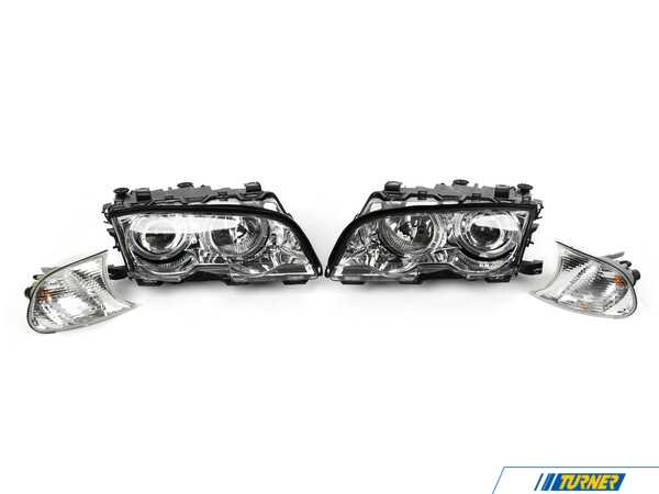 Anzo ANZO Projector Headlights W/ Halo - 3 Series E46 - Chrome anz121268