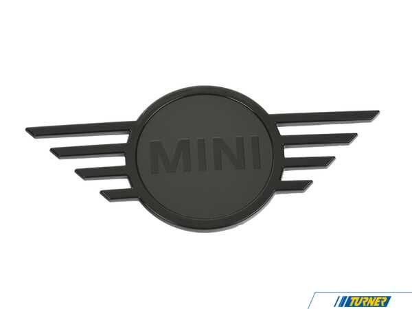 Genuine MINI Front Hood Emblem - Black  51145A33B16