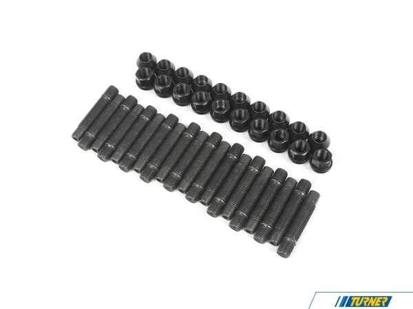 APEX Wheels APEX 75mm M14x1.5 Audi/Mercedes 5 Lug Hex Head Stud Kit - Black HW-APX-STDKIT-B