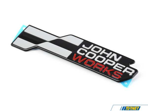 Genuine MINI JCW Front Grille Badge - Newest Design White/Red 51135A67837