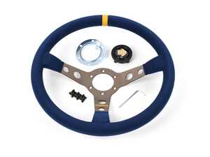 MOMO MOD.07 350 Diam 72 Dish Blue Microfiber Anthracite Anodized Spokes 1 Stripe