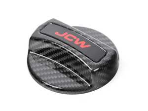 MINI JCW Carbon Fiber Filler Cap Cover - Red JCW Letters