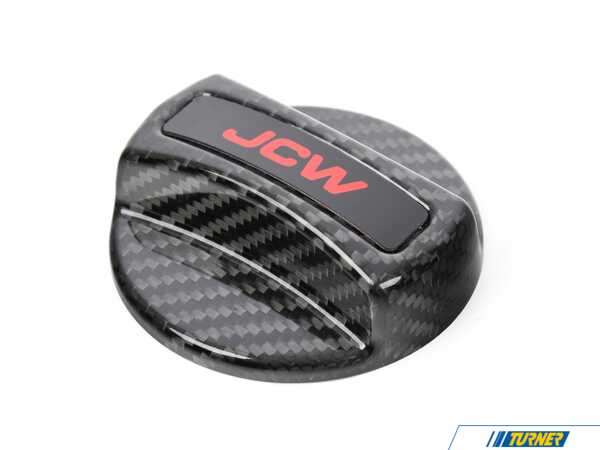Genuine MINI MINI JCW Carbon Fiber Filler Cap Cover - Red JCW Letters 16115B4EAD4