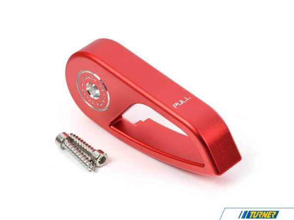 Goldenwrench Supply Co Goldenwrench BLACKLINE Performance Edition Hood Latch Handle (RHD) - Red - BMW E82/88 E9X F06/12/13 E84 Right Hand Drive E9XHHR-R