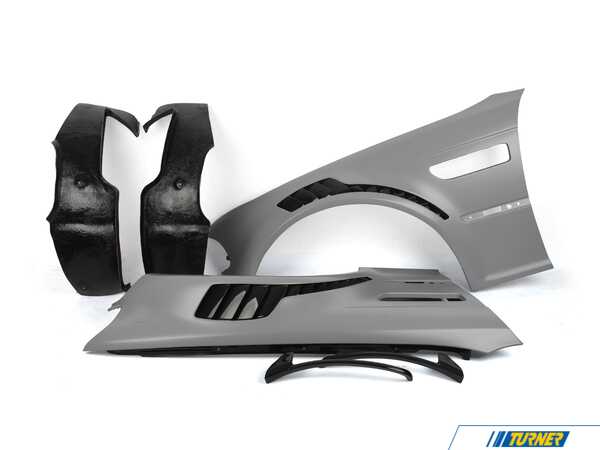 Karbonius Composites Karbonius E46 M3 Carbon Vented Fenders - Primed Exterior With Exposed Carbon Vents E46VF01-PRM-CF