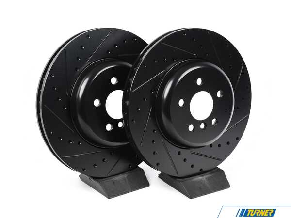 ECS ECS V5 Drilled & Slotted Brake Rotors - Front Pair (348x30) 34116860909-xsKT