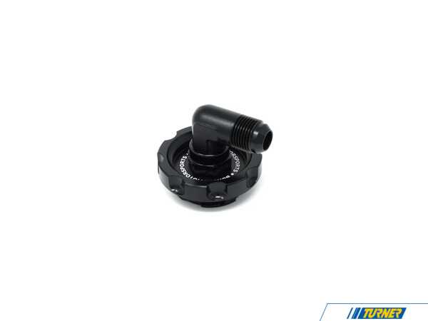 Burger Motorsports Burger Motorsport Billet Oil Filler Breather Cap - W/ -10ORB 90* Breather To -10AN Fitting - BMW Gen2 B58 3.0L B58OFBC-90F