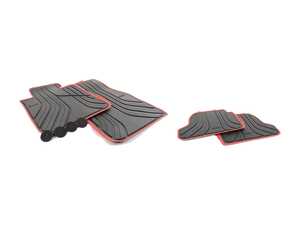 Rubber Floor Mat Set - Black