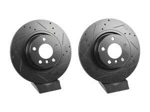 Rear Drilled & Slotted Brake Rotors - Set (330x20)