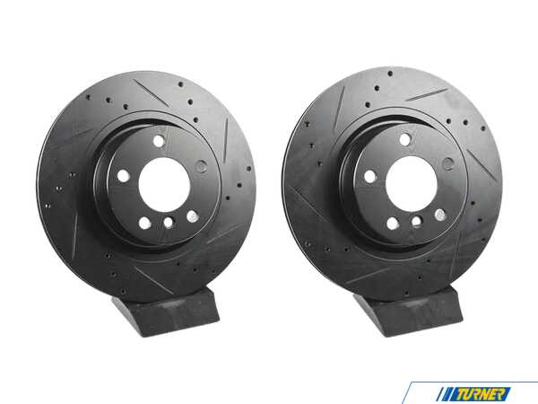 ECS Rear Drilled & Slotted Brake Rotors - Set (330x20) 34206886482-XS