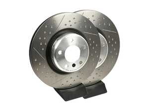 Performance Rear Dimpled And Slotted Brake Rotors - Pair - (345x24)