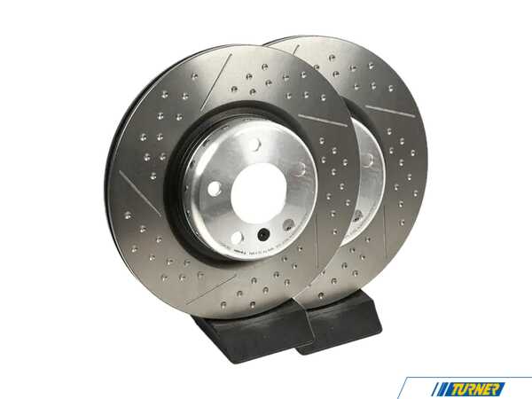 Brembo Performance Rear Dimpled And Slotted Brake Rotors - Pair - (345x24) 34206797598bKT