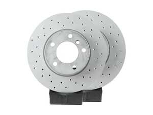 Front Cross Drilled Brake Rotors - Pair (300x24)