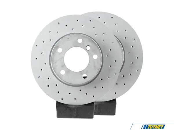 Zimmermann Front Cross Drilled Brake Rotors - Pair (300x24) 34116854998cdKT