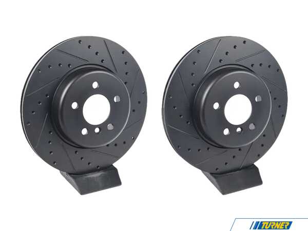 ECS BMW Rear Drilled & Slotted Brake Rotors V5 - Set (345x24) 34206894381-XS