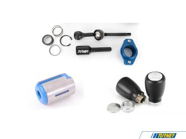 Enthusiast Bundles E8X / E9X 6-Speed Weighted Shift Knob AND Polyurethane Shifter Arm Bushing With Turner Double Adjustable Short Shift Kit 026017TMS010EBKT