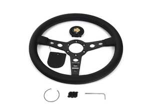 MOMO Racing Prototipo 6C Steering Wheel - Black Leather Grip With Carbon Spokes
