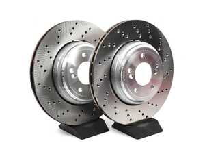 SHW Performance Rear Cross Drilled Brake Rotor Pair - 350x24 - E9X M3, E82 1 M Coupe