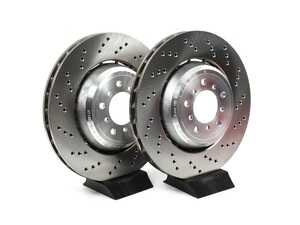 SHW Performance Front Cross Drilled Brake Rotor Pair - 360x30 - E9X M3, E82 1 M Coupe