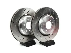 SHW Performance Front Cross Drilled Brake Rotor Pair - 360x30 - E9X M3, E82 1 M Coupe