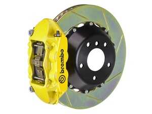 08-13 M3 (E90, E92, E93), Rear, Slotted, Yellow, 4 Piston, 345x28 2-Piece