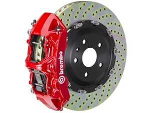 Brembo Front GT Big Brake Kit - Red 6-Piston Calipers - Cross Drilled Rotors (380x34mm)
