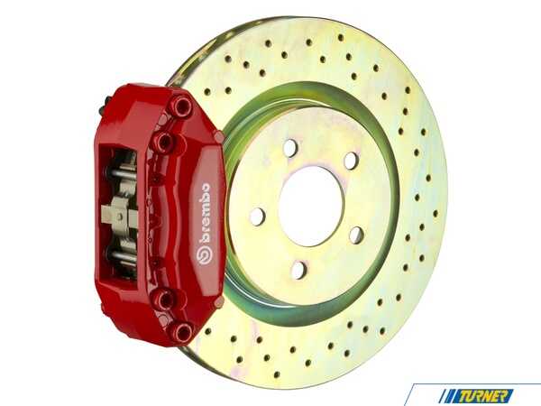 Brembo 87-91 M3 (E30), Front, Drilled, Red, 4 Piston, 330x28 1-Piece 1A4.6003A2
