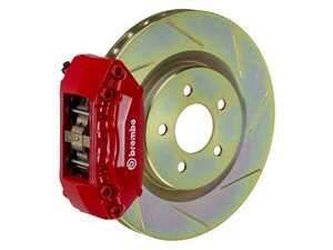 87-91 M3 (E30), Front, Slotted, Red, 4 Piston, 330x28 1-Piece