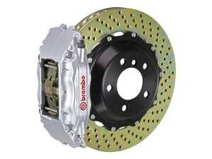 99-05 330i/Ci (Excluding xDrive) (E46), Front, Drilled, Silver, 4 Piston, 355x32 2-Piece