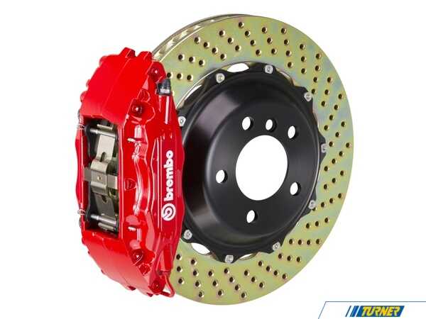 Brembo 01-06 M3 (E46), 06-08 Z4 M-Coupe/Roadster (E85, E86), Front, Drilled, Red, 4 Piston, 355x32 2-Piece 1B1.8015A2