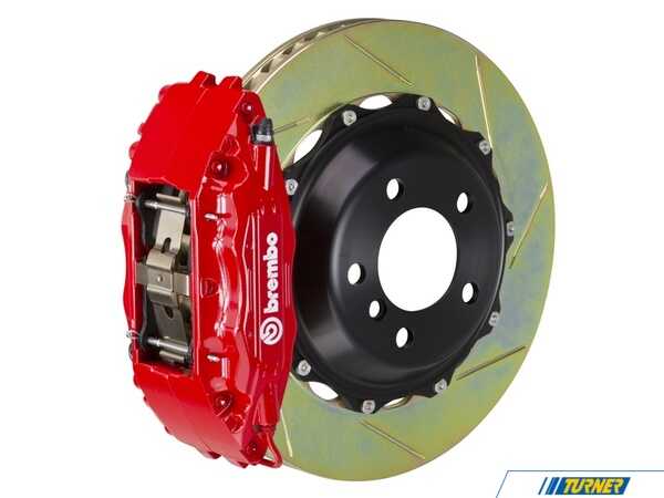 Brembo 99-05 330i/Ci (Excluding xDrive) (E46), Front, Slotted, Red, 4 Piston, 355x32 2-Piece 1B2.8008A2