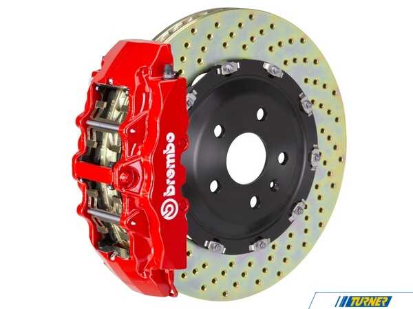 Brembo 02-05 7-Series (Through 3/05 Production) (E65, E66), 05-08 7-Series (After 3/05 Production) (E65, E66), Front, Drilled, Red, 8 Piston, 380x34 2-Piece 1G1.9007A2