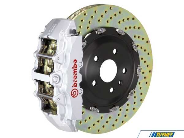 Brembo 97-03 5-Series (E39), 00-03 M5 (E39), Front, Drilled, Silver, 8 Piston, 380x34 2-Piece 1G1.9012A3