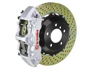 99-05 330i/Ci (Excluding xDrive) (E46), Front, Drilled, Silver, 6 Piston, 355x32 2-Piece