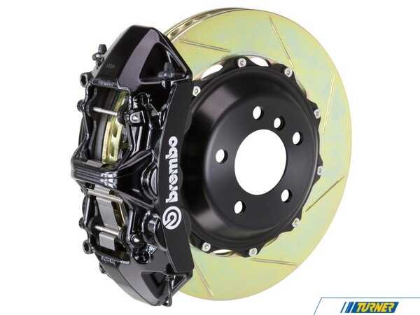 Brembo 04-10 5-Series (Excluding xDrive, M5) (E60), 04-11 6-Series (Excluding M6) (E63, E64), Front, Slotted, Black, 6 Piston, 380x32 2-Piece 1M2.9009A1