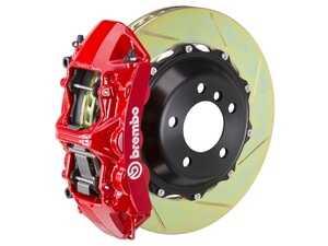 04-10 5-Series (Excluding xDrive, M5) (E60), 04-11 6-Series (Excluding M6) (E63, E64), Front, Slotted, Red, 6 Piston, 380x32 2-Piece