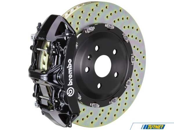 Brembo 11+ 528i, xDrive (F10, F11), 11+ 535i, xDrive (F10, F11), Front, Drilled, Black, 6 Piston, 365x34 2-Piece 1N1.8509A1