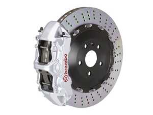 07-13 X5 (E70), 14+ X5 (F15), 08-14 X6 (E71), 15+ X6 (F16), Front, Drilled, Silver, 6 Piston, 405x34 2-Piece