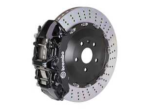 10+ 550i, xDrive Gran Turismo (F07), 09+ 7-Series (F01, F02, F04), Front, Drilled, Black, 6 Piston, 405x34 2-Piece