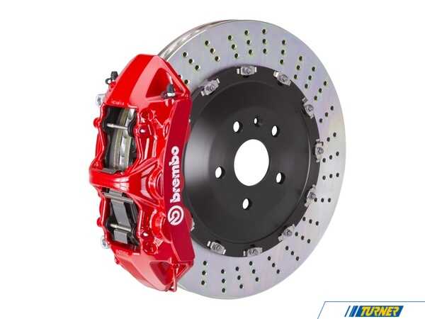 Brembo 10+ 550i, xDrive Gran Turismo (F07), 09+ 7-Series (F01, F02, F04), Front, Drilled, Red, 6 Piston, 405x34 2-Piece 1N1.9516A2