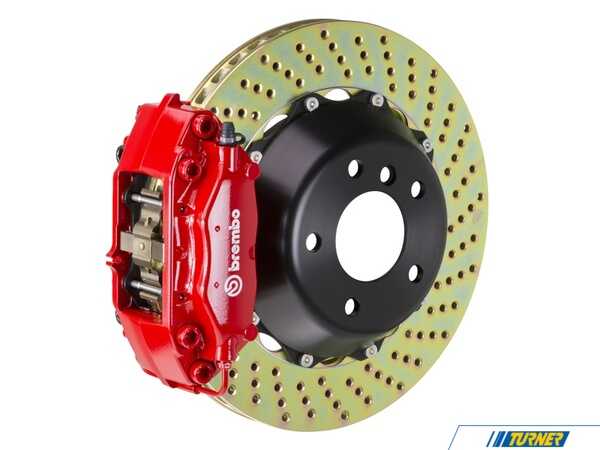 Brembo 05-08 7-Series (After 3/05 Production) (E65, E66), Rear, Drilled, Red, 4 Piston, 345x28 2-Piece 2C1.8022A2