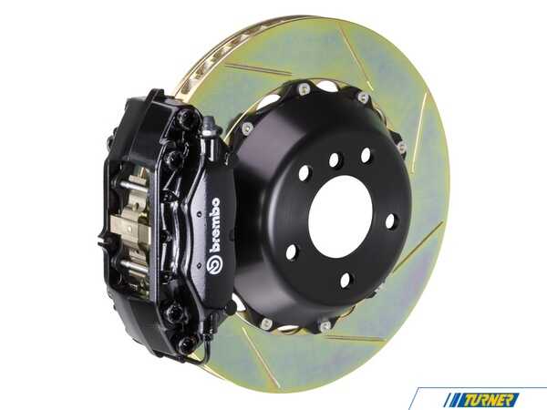 Brembo 01-06 M3 (E46), Rear, Slotted, Black, 4 Piston, 345x28 2-Piece 2C2.8001A1