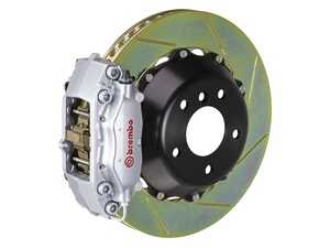 05-08 7-Series (After 3/05 Production) (E65, E66), Rear, Slotted, Silver, 4 Piston, 345x28 2-Piece
