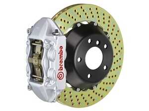 08-13 135i (E81, E82, E88), Rear, Drilled, Silver, 4 Piston, 345x28 2-Piece