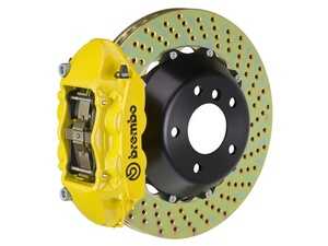 15+ M3 (F80), 15+ M4 (F82), Rear, Drilled, Yellow, 4 Piston, 380x28 2-Piece