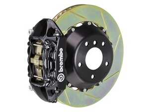 06-12 325i, 328i (Excluding xDrive) (E90, E92), Rear, Slotted, Black, 4 Piston, 345x28 2-Piece