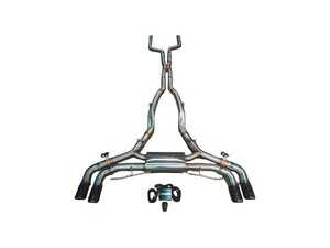 Valvetronic Designs Valved Sport Stainless Exhaust System - 3.5" Forged Carbon Fiber Tips - BMW F95 X5M, F96 X6M S63