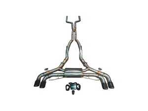 Valvetronic Designs Valved Sport Stainless Exhaust System - 4.0" 1x1 Carbon Fiber Tips - BMW F95 X5M, F96 X6M S63