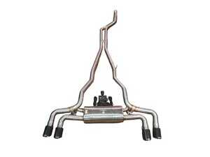 Valvetronic Designs Valved Sport Cat-Back Exhaust System - Titanium - 3.5" 1x1 Carbon Fiber Tips - BMW G30 530i 540i