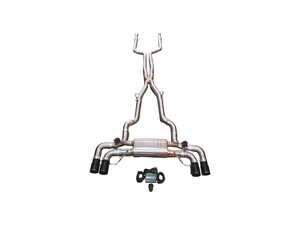 Valvetronic Designs Valved Sport Cat-Back Exhaust System - Stainless - 3.5" Black Tips - BMW G30 M550i xDrive